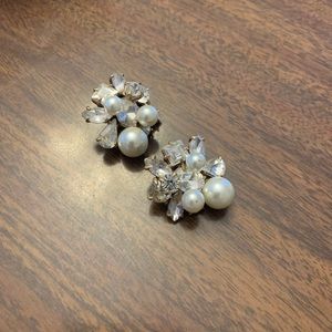Jcrew crystal and pearl earrings